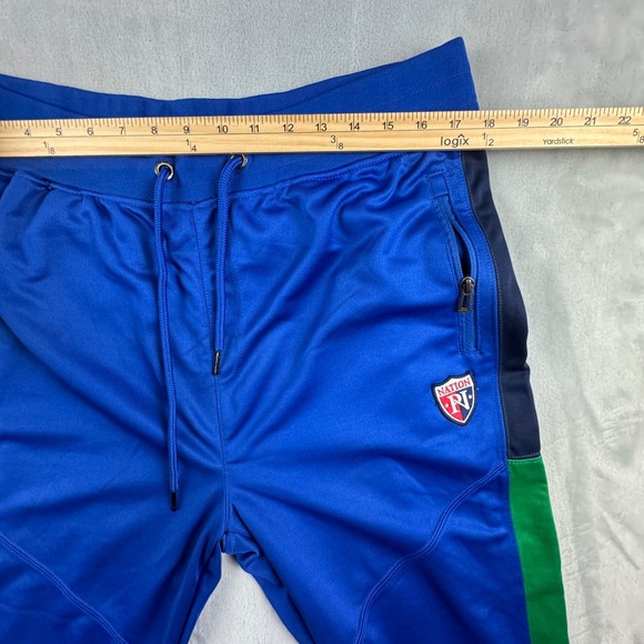 Parish Nation Mens Blue Green Drawstring‎ Track Joggers Athletic Logo Size 2X - Picture 6 of 16
